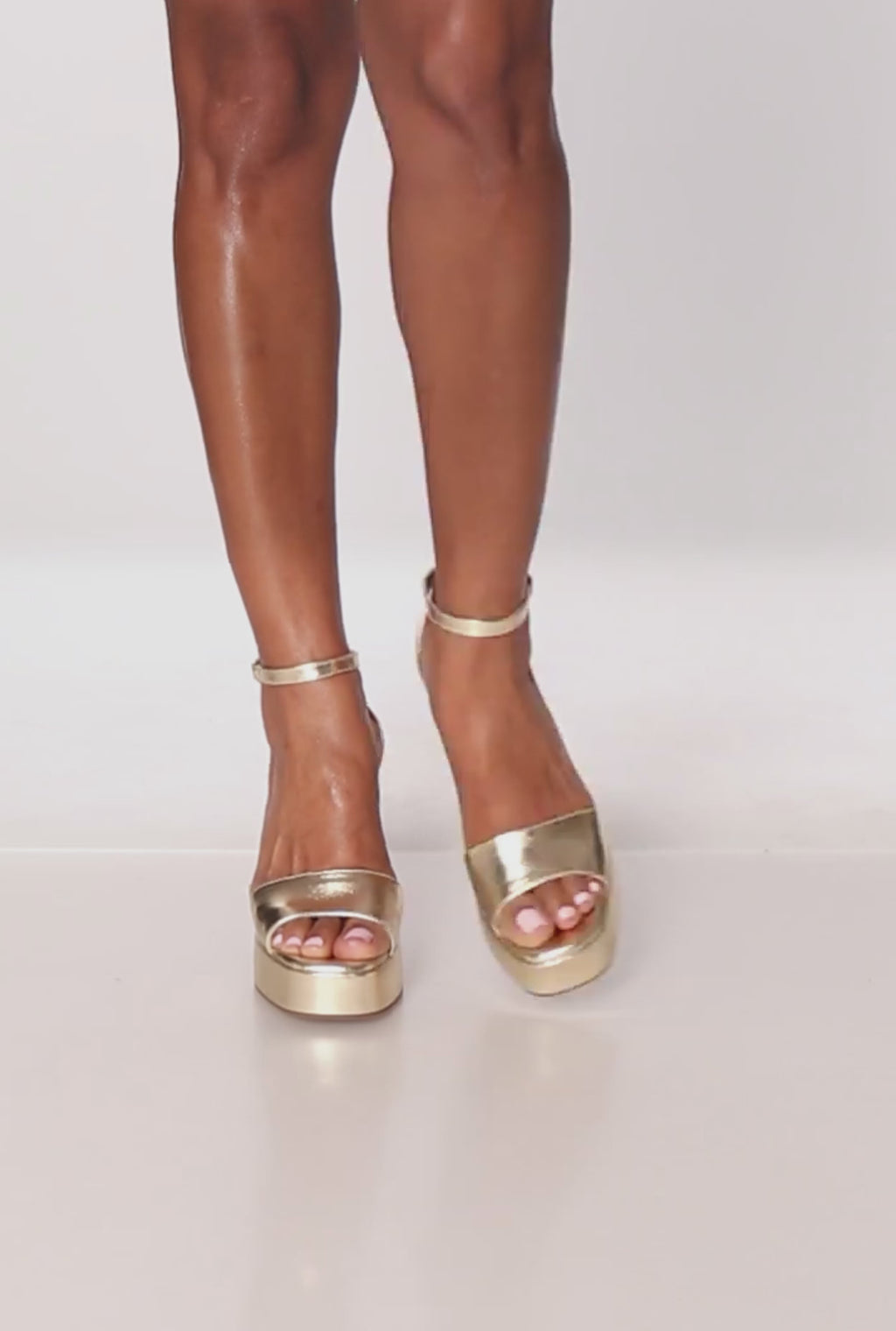 Faux Leather Open Toe Ankle Strap Ultra High Heels