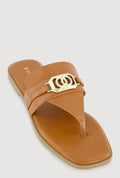 Metallic Pendant Thong Sandals