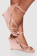 Asymmetrical Strappy Wedge Sandals