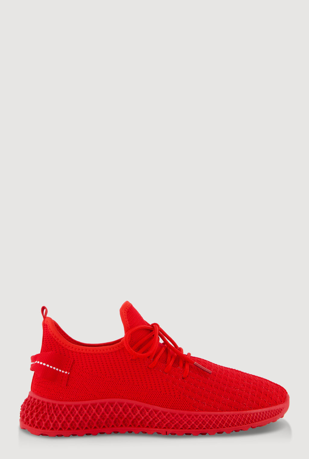 Textured Knit Lace Up Slip On Round Toe Sneakers